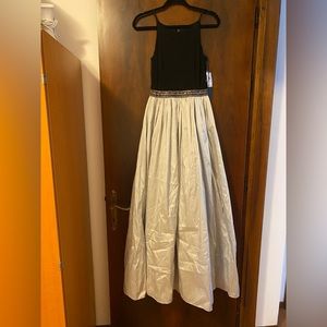 Grey and silver Aidan Mattox gown